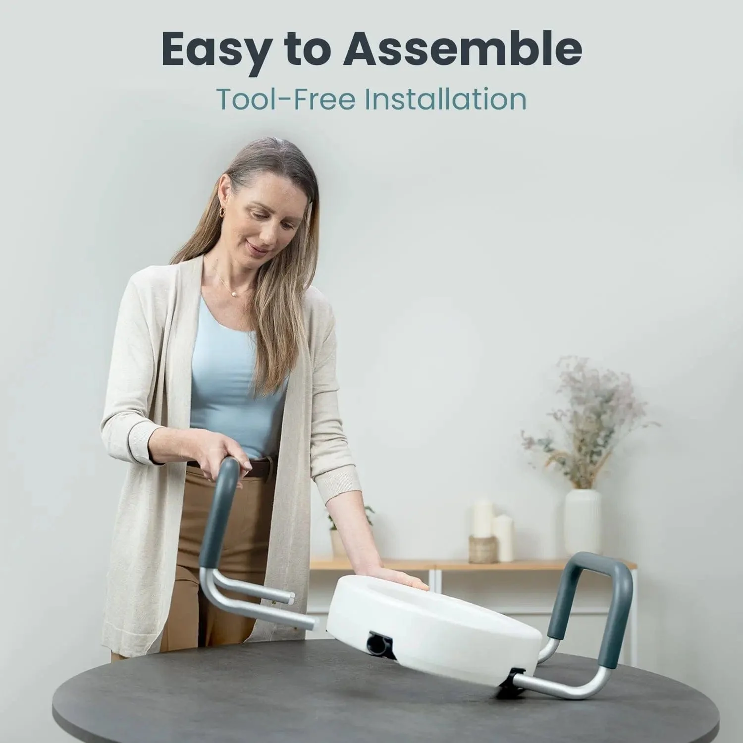 Raised Toilet Seat With Handles (300lb) - Image 4