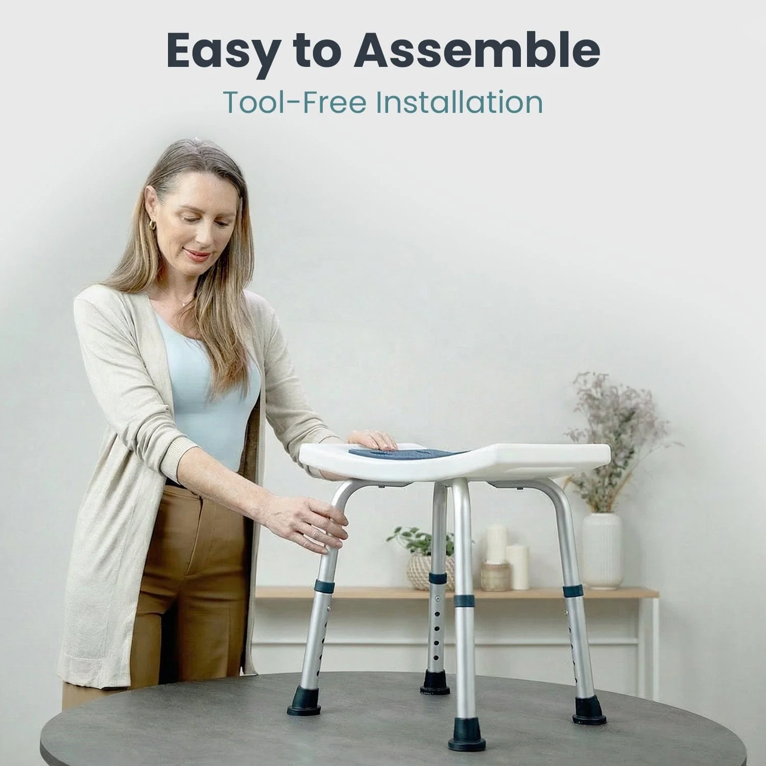 Shower Stool for Adults Sitting (350lb) - Image 6