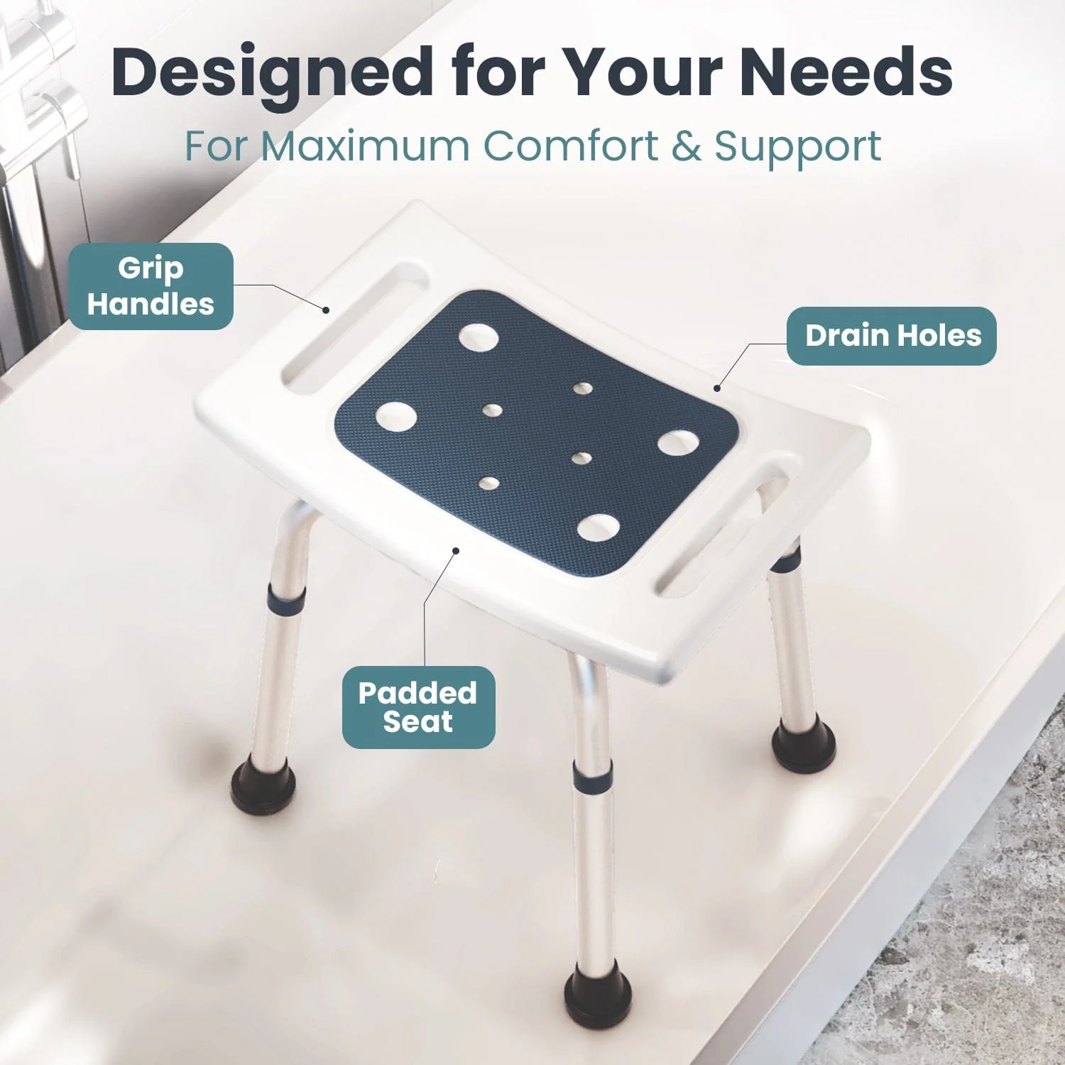 Shower Stool for Adults Sitting (350lb) - Image 8