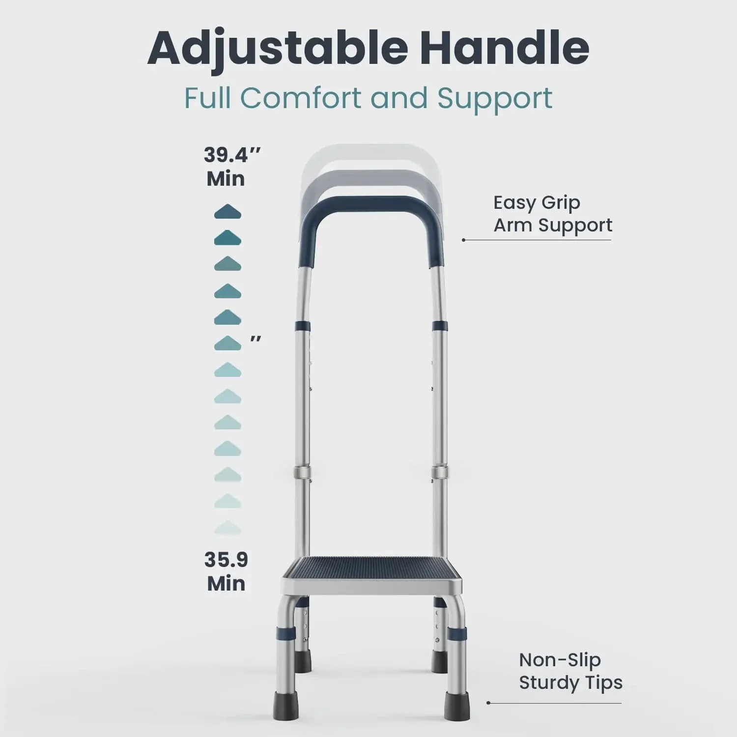 Adjustable Step Stool with Handle - 300 lb Capacity - Image 4