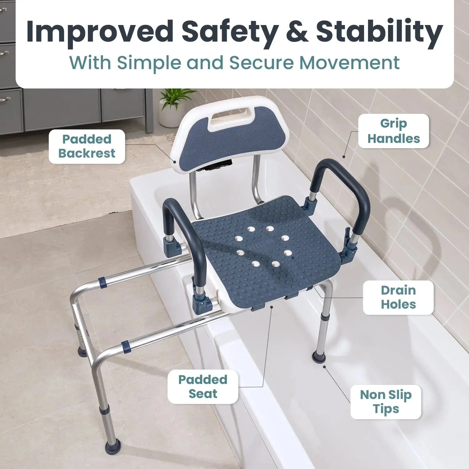 Swivel Shower Chair Transfer Bench - Image 6