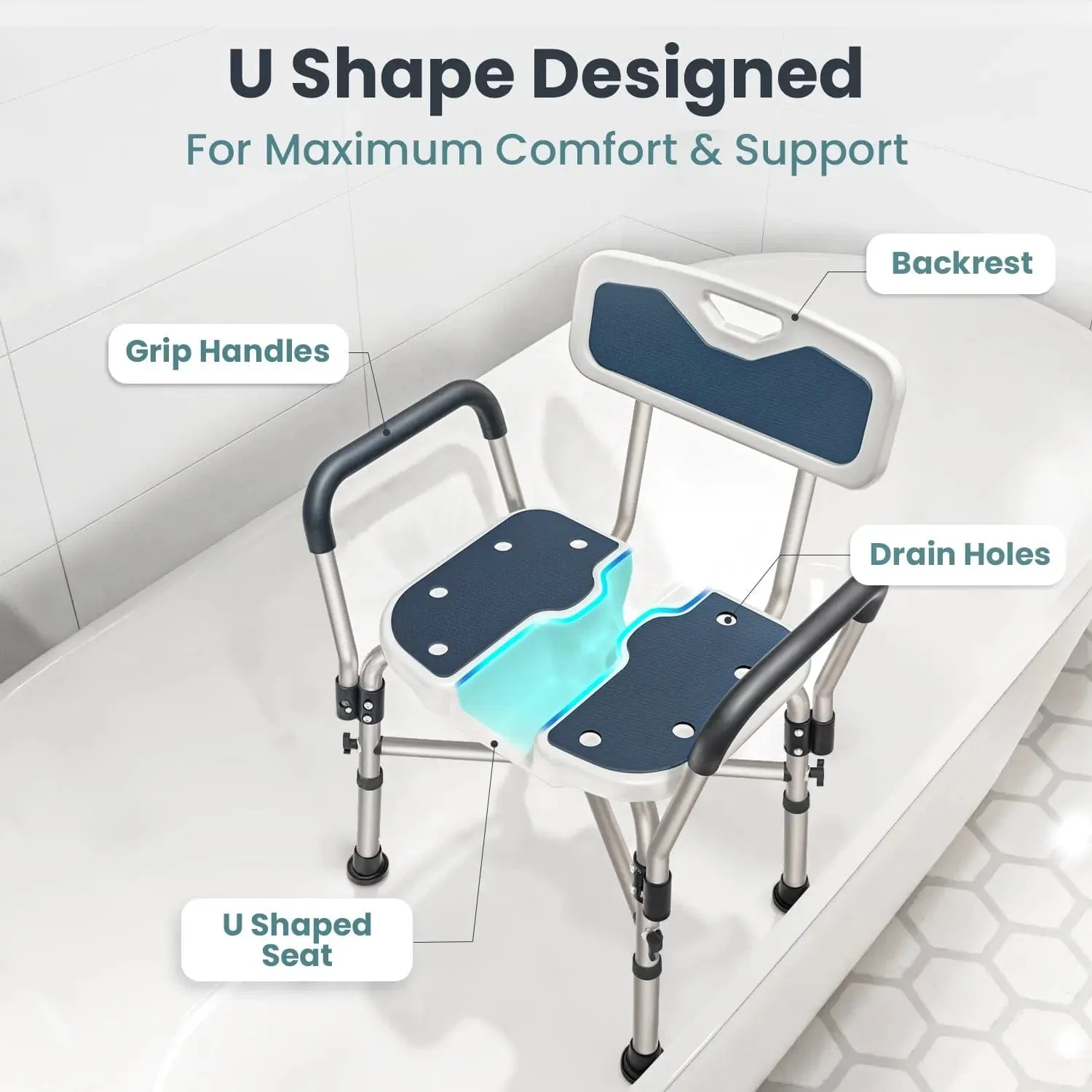 U-Shape Shower Chair (450lb) - Image 3